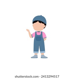 pose de un niño pequeño con una linda camisa rosa