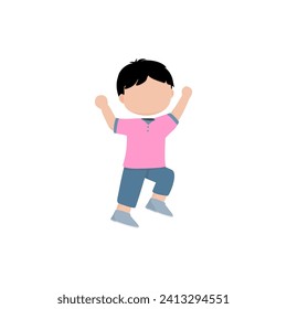 pose of a small child in a cute pink shirt cute