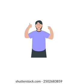 pose of a small child happy