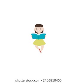 pose of a small child reading a book small