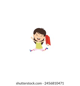 pose of a small child reading a book small