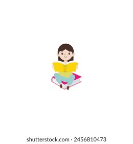 pose of a small child reading a book small