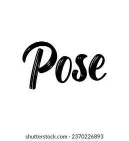 pose text on white background.