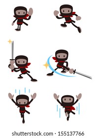 Pose a variety of ninja