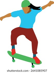 Pose When Playing Skateboard as Her Hobby