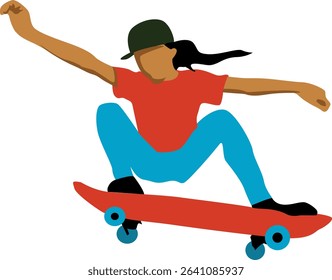 Pose When Playing Skateboard as Her Hobby