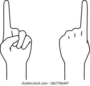 the pose which pointing finger