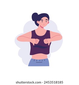 pose of woman rejecting something flat style illustration vector design