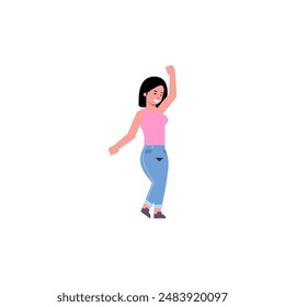 pose of woman sporting pink clothes woman