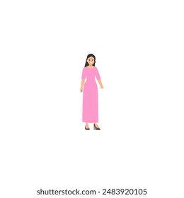 pose of woman sporting pink clothes woman