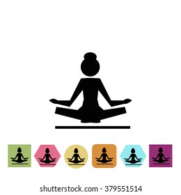 Pose in yoga icon