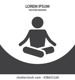 Pose in yoga icon on the background