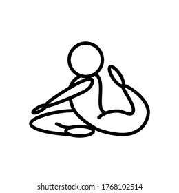 Pose yoga line icon on a white background