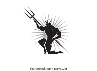 Poseidon bearing a trident