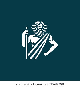 Poseidon god logo for sale.