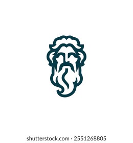 Poseidon god logo for sale.