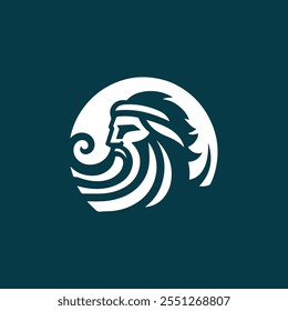 Poseidon god logo for sale.