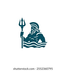 Poseidon god logo for sale.