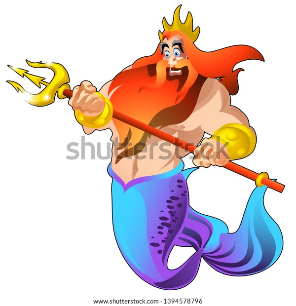 Poseidon Golden Trident Crown Isolated On Stock Vector (Royalty Free ...