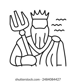 poseidon greek god mythology line icon vector. poseidon greek god mythology sign. isolated contour symbol black illustration