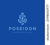 Poseidon Holding Spear Logo – A majestic Poseidon logo symbolizing power and the sea.