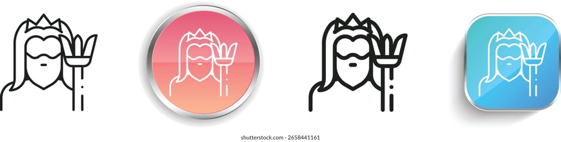 poseidon icon. Thin Linear, Regular and Button Style Design Isolated On White Background