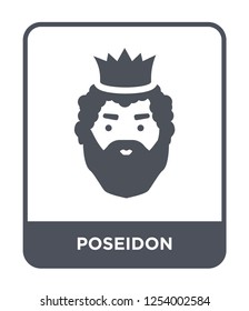 poseidon icon vector on white background, poseidon trendy filled icons from Greece collection, poseidon simple element illustration