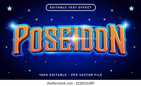 poseidon light color 3d text effect and editable text effect