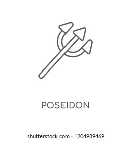 Poseidon linear icon. Poseidon concept stroke symbol design. Thin graphic elements vector illustration, outline pattern on a white background, eps 10.
