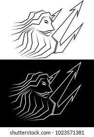 Poseidon from lines with a trident Poseidon logo
