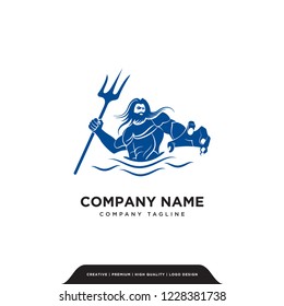 Poseidon Logo Company Vector