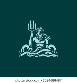 Logotipo Poseidon pronto para venda.