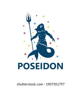 Poseidon logo template design vector