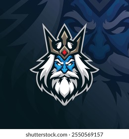 Poseidon mascot logo design vector with modern illustration concept style for badge, emblem and t shirt printing. Poseidon head illustration.