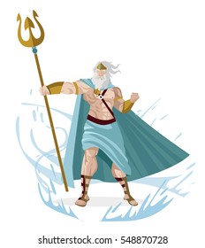 poseidon neptune greek god of the sea with trident