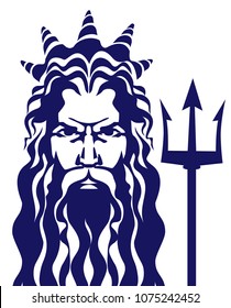 Poseidon neptune vector illustration