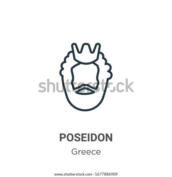 Poseidon Outline Vector Icon Thin Line Stock Vector (Royalty Free ...