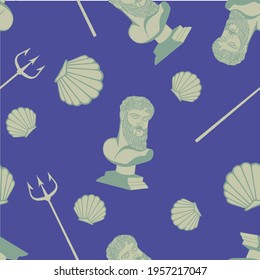 poseidon seamless pattern in vector.