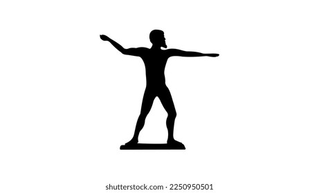 Poseidon silhouette Ancient Greek Roman Mythology, high quality vector