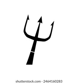 Poseidon trident black hand drawn icon