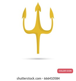 Poseidon trident color flat icon for web and mobile design