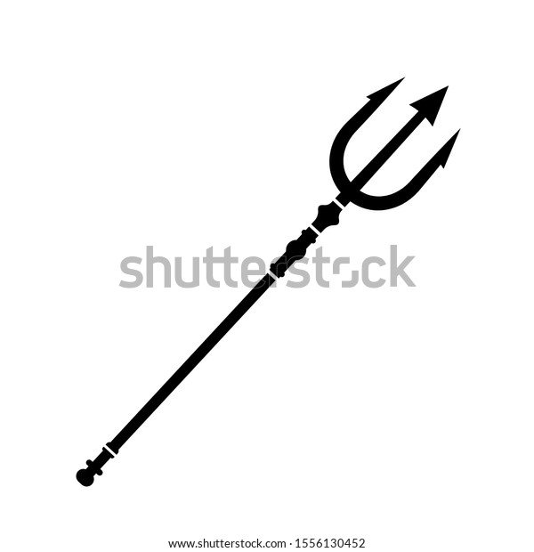 Poseidon Trident Vector Icon On White Stock Vector (Royalty Free ...