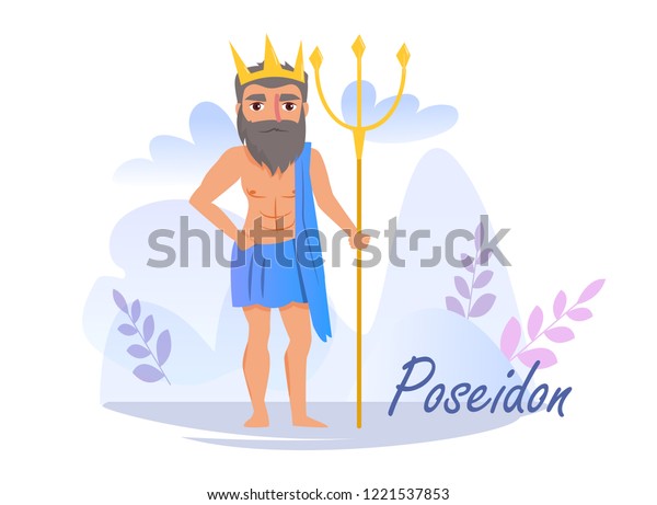 Poseidon Vector Cartoon Isolated Art On Stock Vector (Royalty Free ...