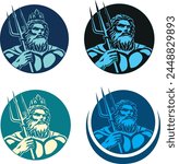 Poseidon. vector image of the ancient Greek god of the sea