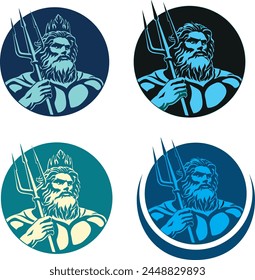 Poseidon. vector image of the ancient Greek god of the sea