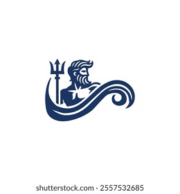 Poseidon wave logo for sale.