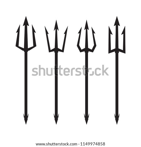 Poseidon's Trident set. Vector logo on white background.
