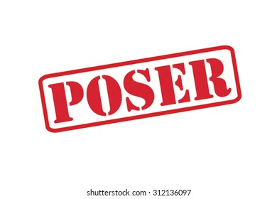 POSER red Rubber Stamp vector over a white background.