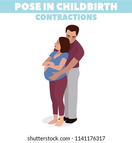 Poses Childbirth Birth Pains Relief Labor Stock Vector (Royalty Free ...