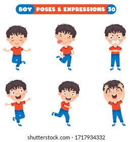 Poses And Expressions Of A Funny Boy